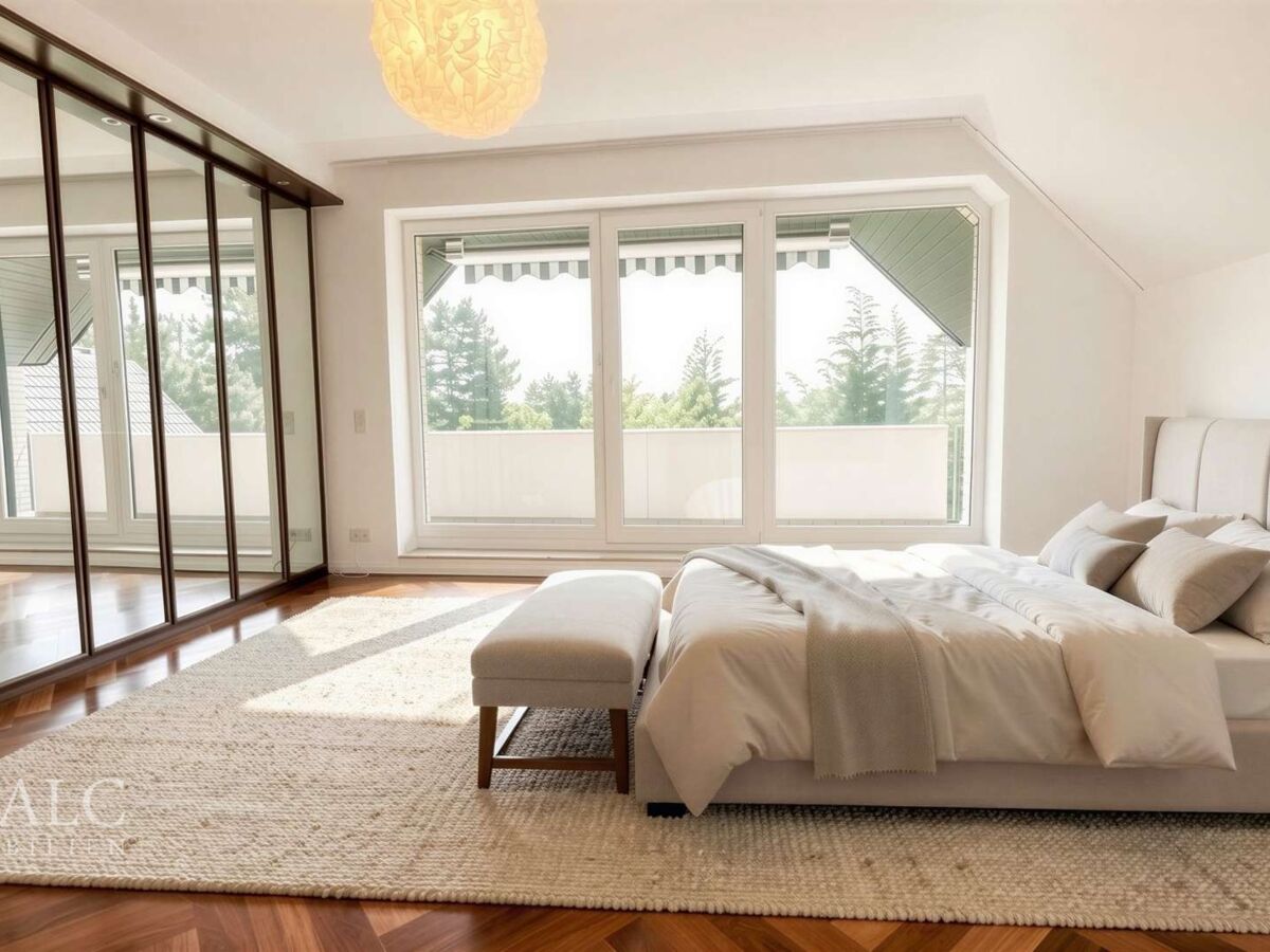 Schlafzimmer mit Balkon - (KI generiert)