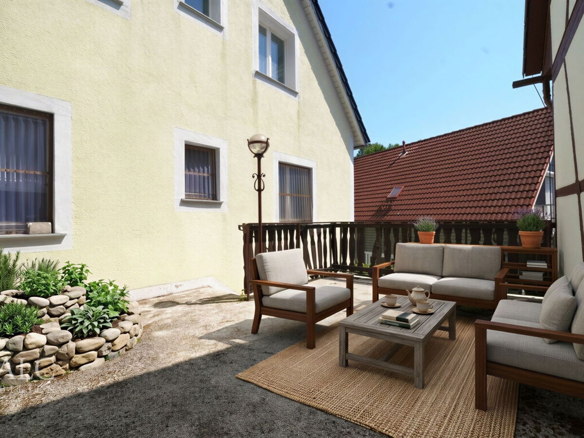 Terrasse vor dem Eingang