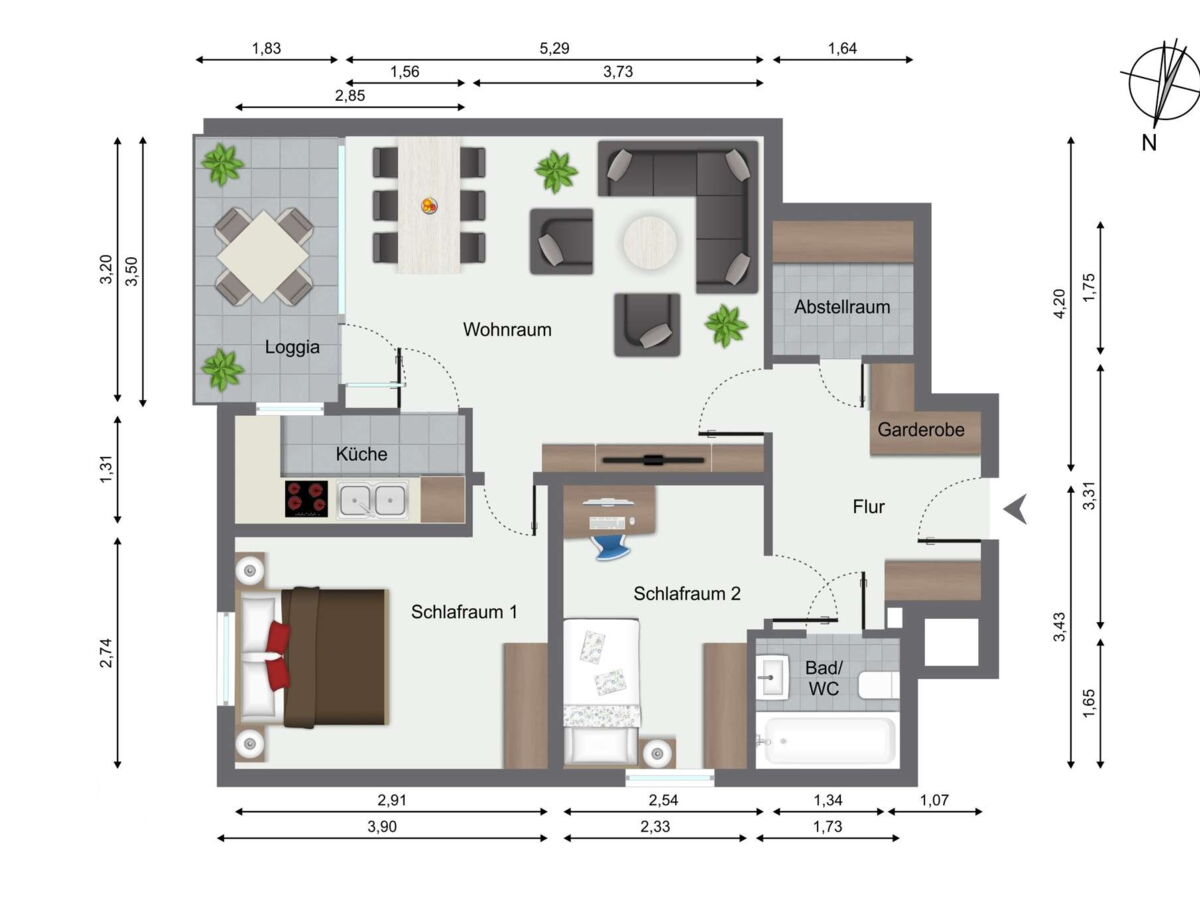 Grundriss Wohnung 120