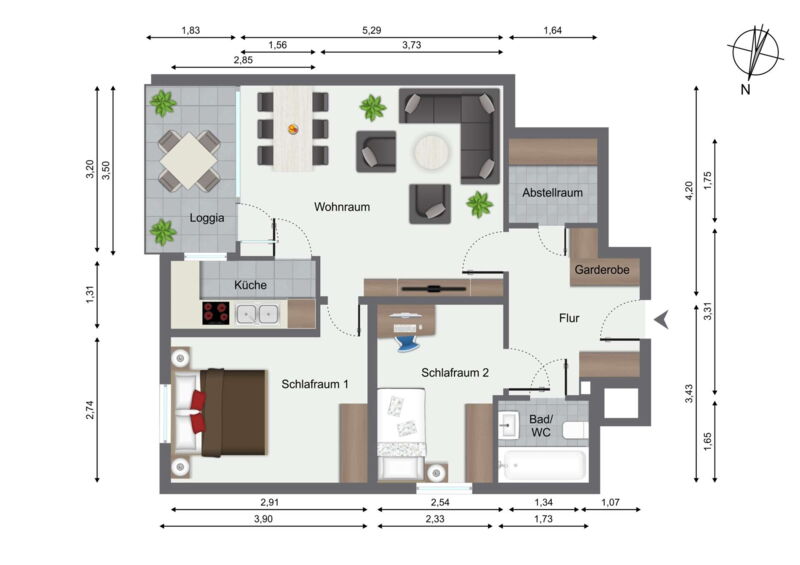 Grundriss Wohnung 120