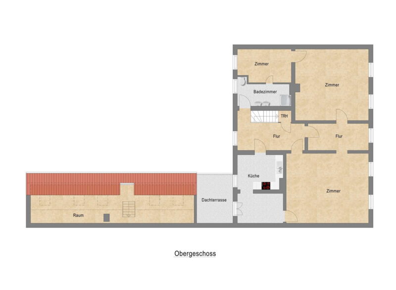 Grundriss Obergeschoss Haupthaus + Remise