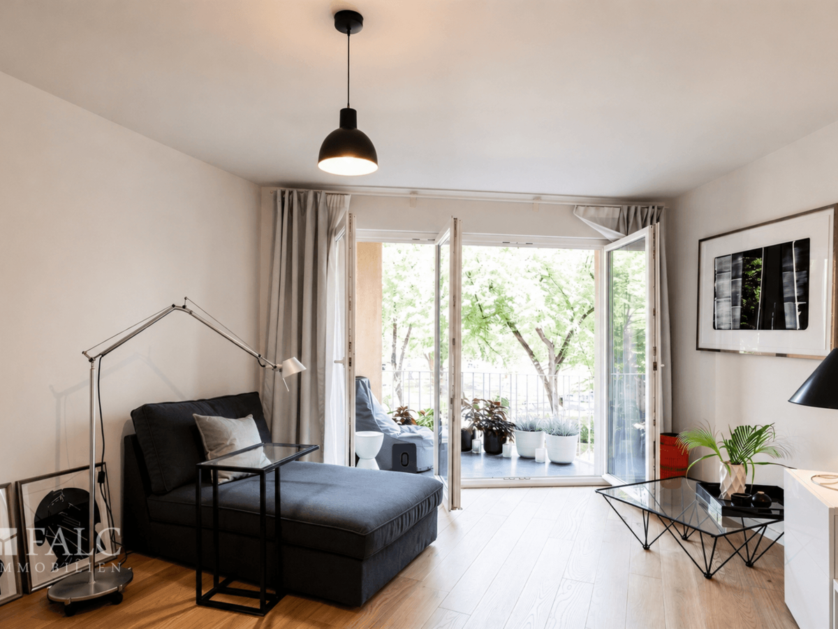 Schlafzimmer mit Parkblick