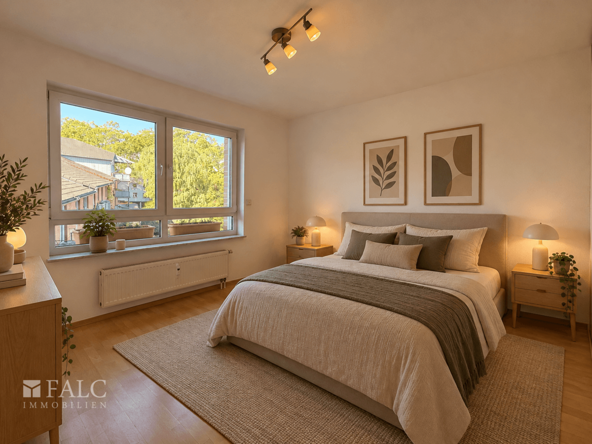 Schlafzimmer möbliert (KI)