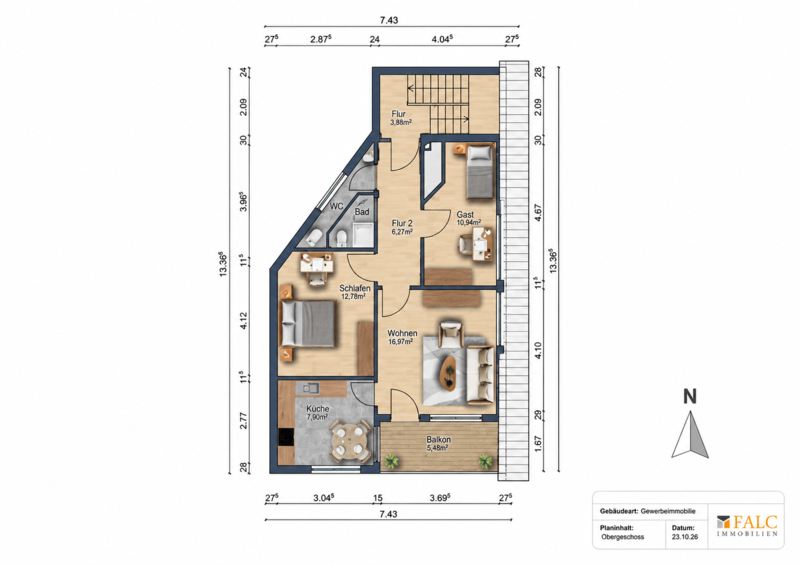 Grundriss Obergeschoss Wohnung 