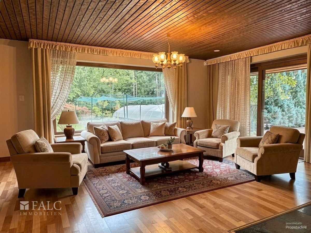 Wohnzimmer - von der KI neu eingerichtet