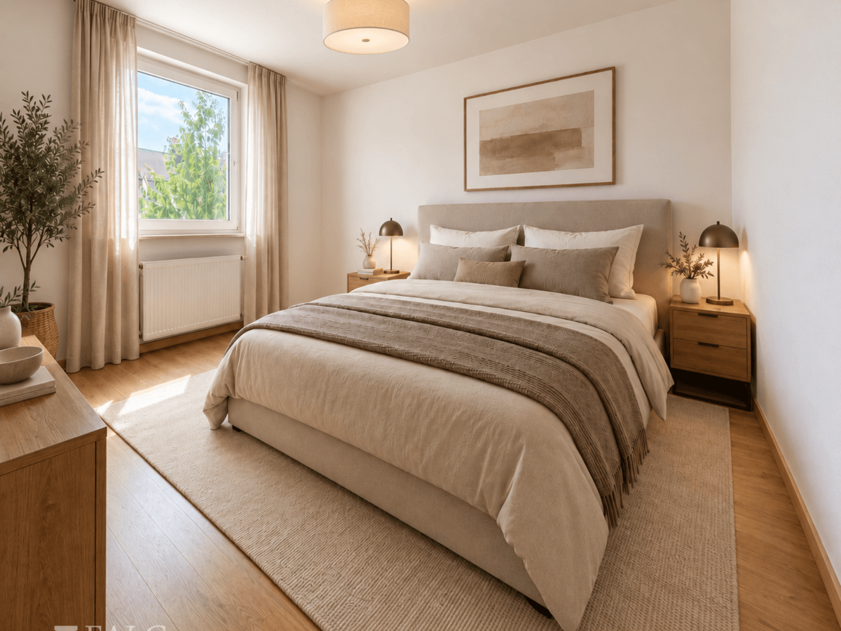 1.OG Schlafzimmer (KI-Generiert)