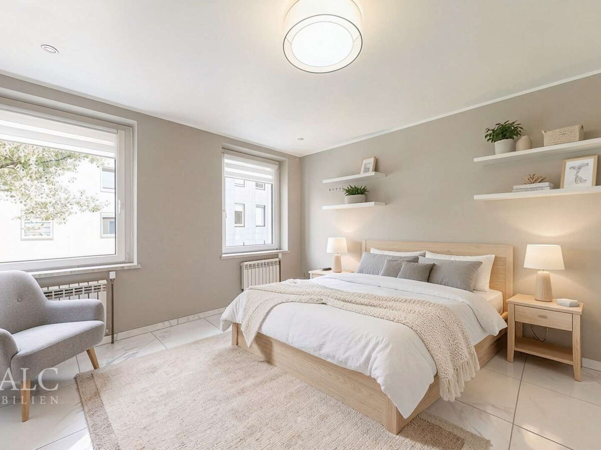Schlafzimmer_1 - (KI generiert) - Schlafzimmer, Skandinavisch - (KI generiert)