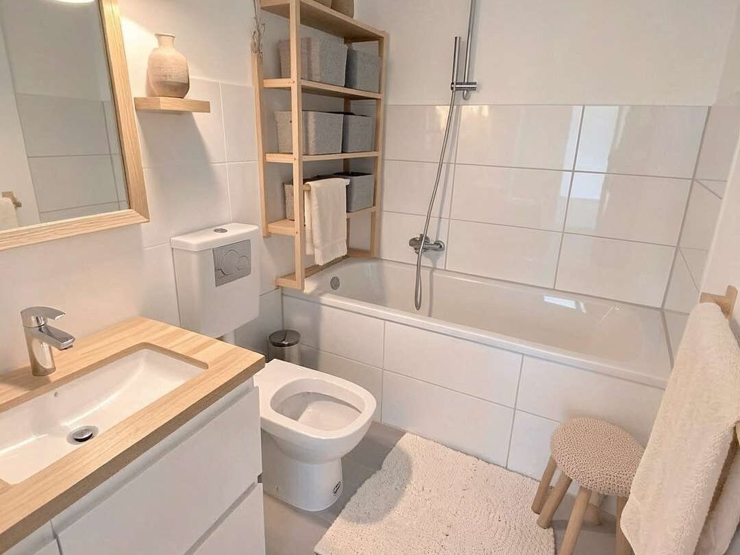 Badezimmer - Badezimmer, Skandinavisch - (KI generiert)