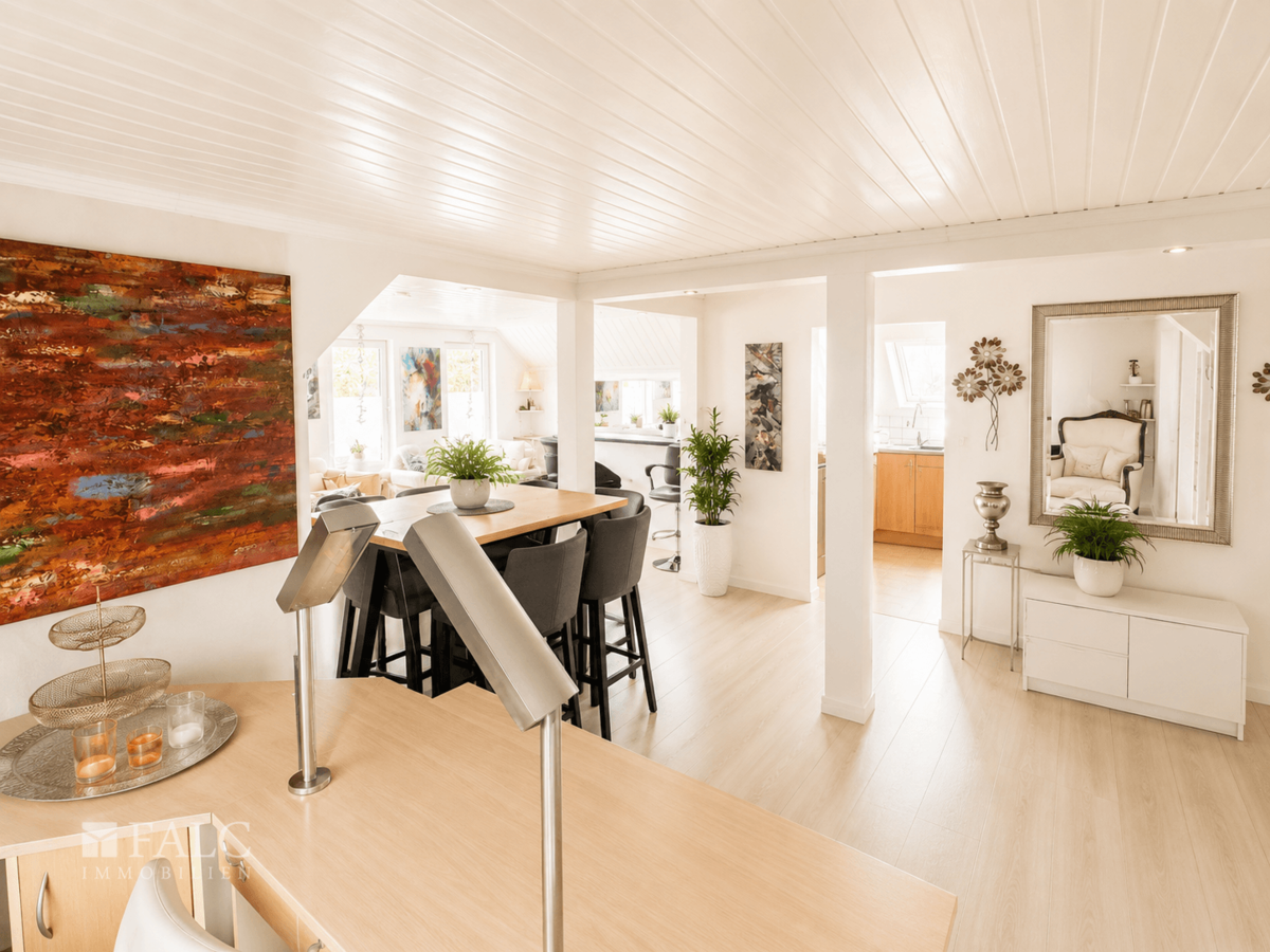 Blick in den offenen Wohnbereich (Wohnung 80m2)