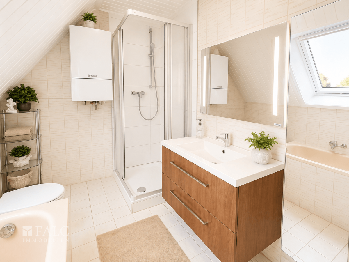 Teilmodernisiertes Badezimmer (Wohnung 80m2)