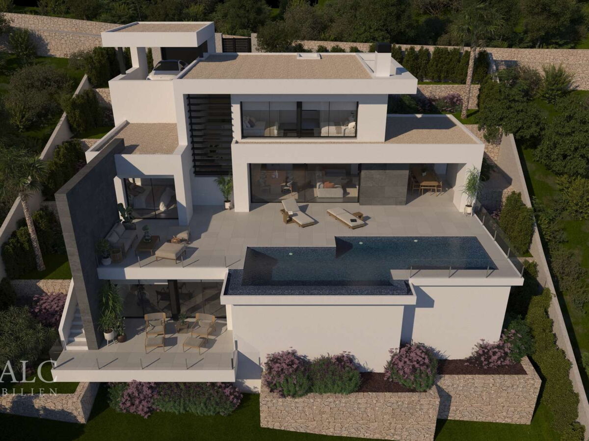 Vogelperspektive Modell 3D Villa