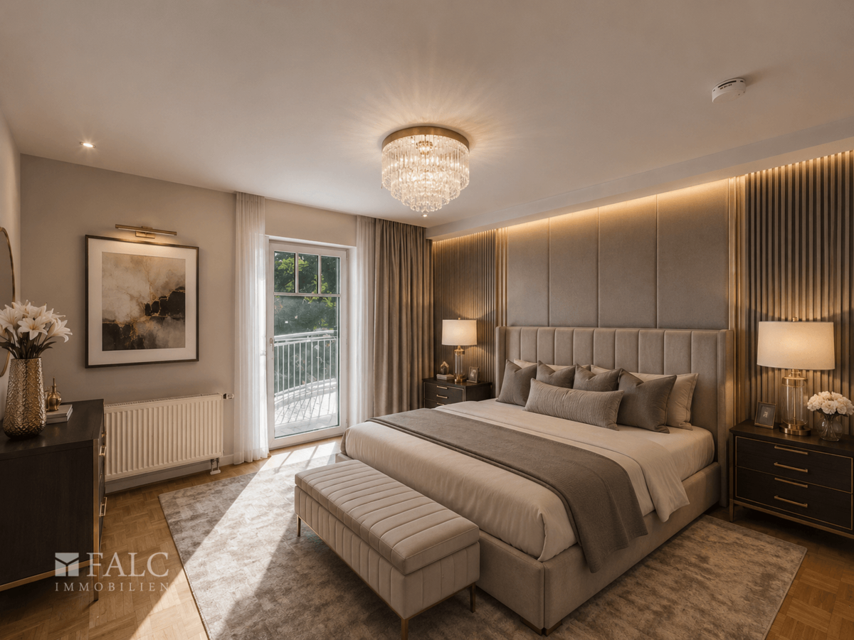 Schlafzimmer (digital möbliert)