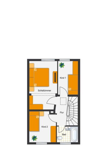 Grundriss OG nach Teilung Schlafzimmer