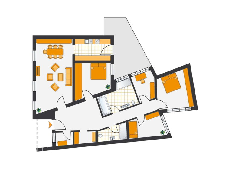 Alternativer Grundriss: 5-Zimmer-Wohnung