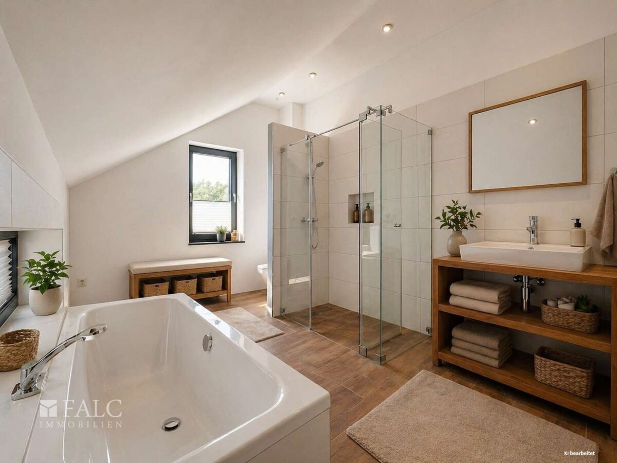 Badezimmer im Obergeschoss/Einrichtungsbeispiel