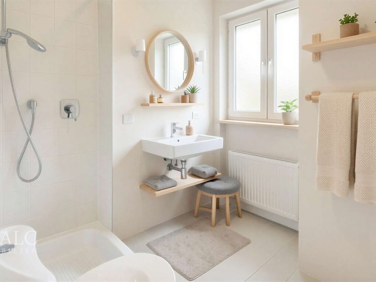 Badezimmer - Renovierungs- und Einrichtungsbeispiel (KI generiert)