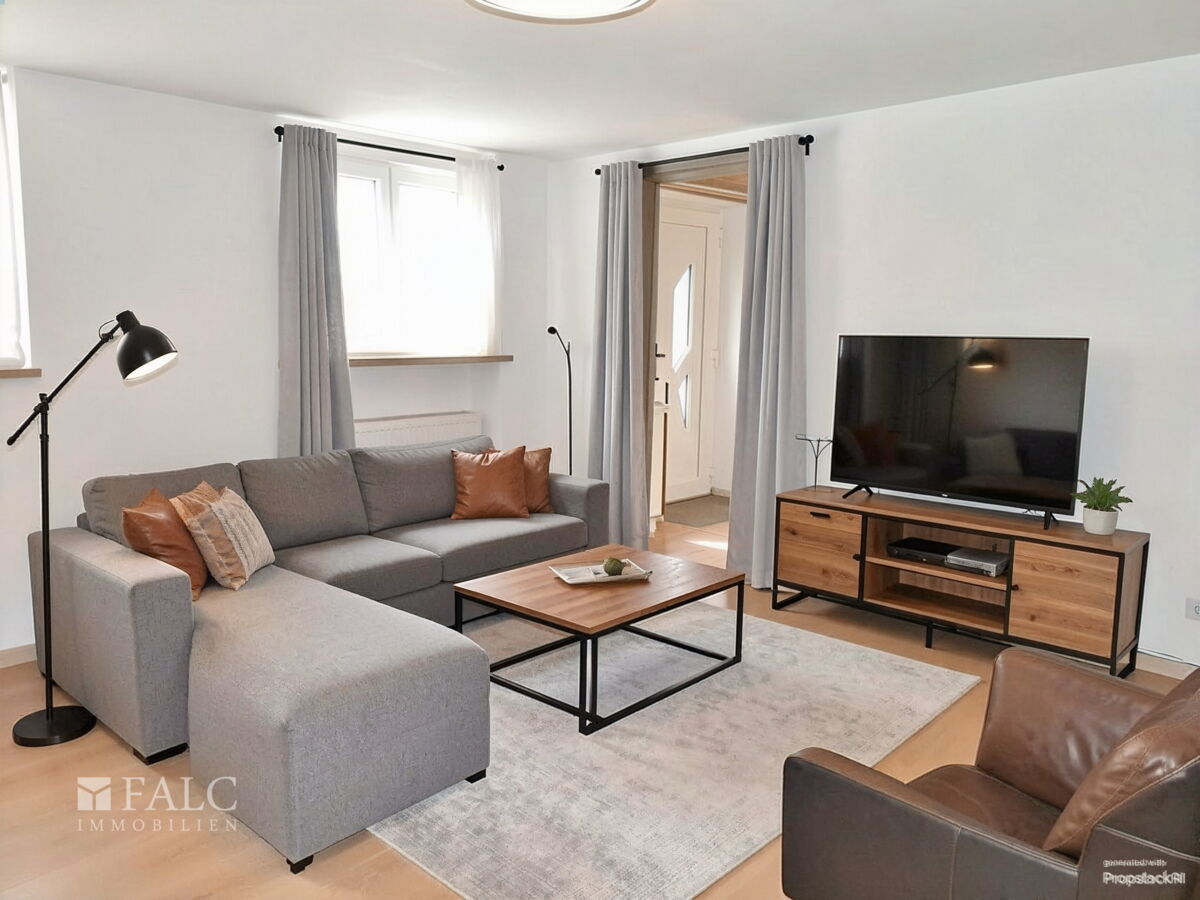 Wohnung 1: EG-Wohnzimmer-KI-modern