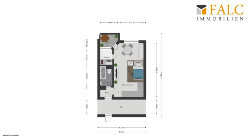 Grundriss mit ca. Maßen