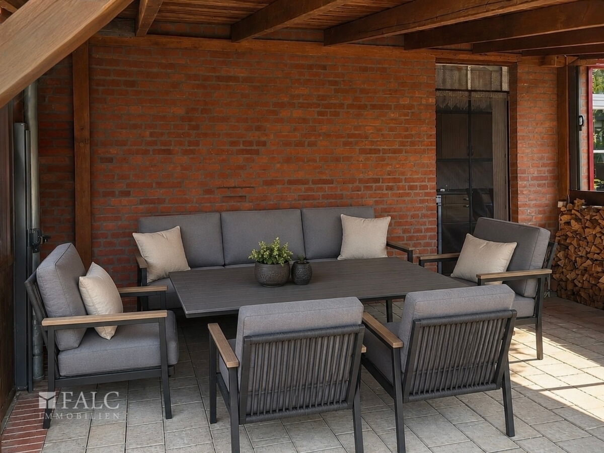 Überdachte Terrasse - Einrichtung digital