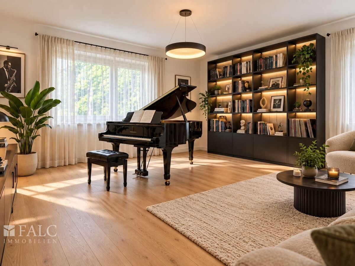 Musikzimmer (KI-Staging)