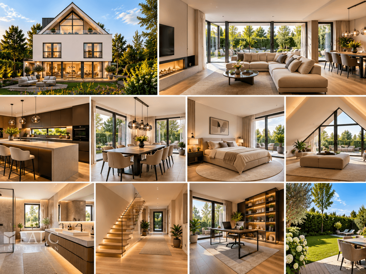 Luxuriöses modernes Haus _ Architekturcollage
