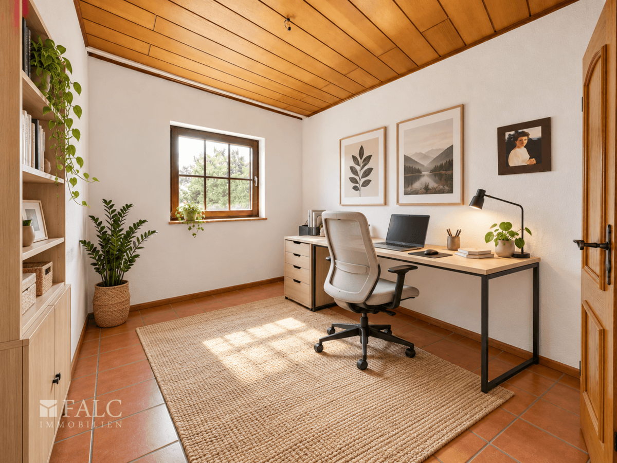 Arbeitszimmer virtuell eingerichtet