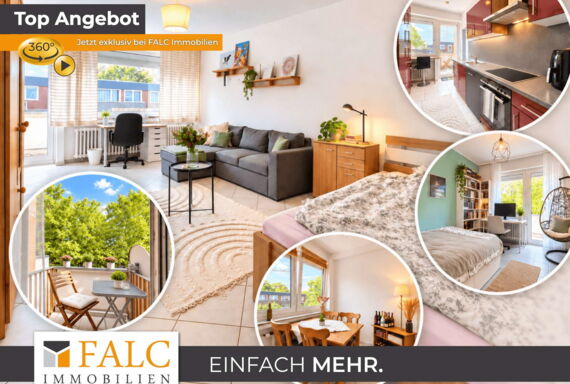 Wohnbereich mit Schlafzimmer (KI-generiert)
