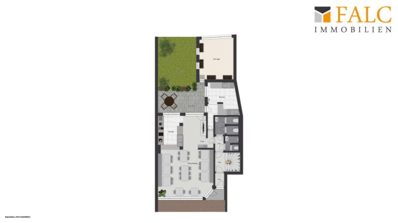 Grundriss mit Außenbereich