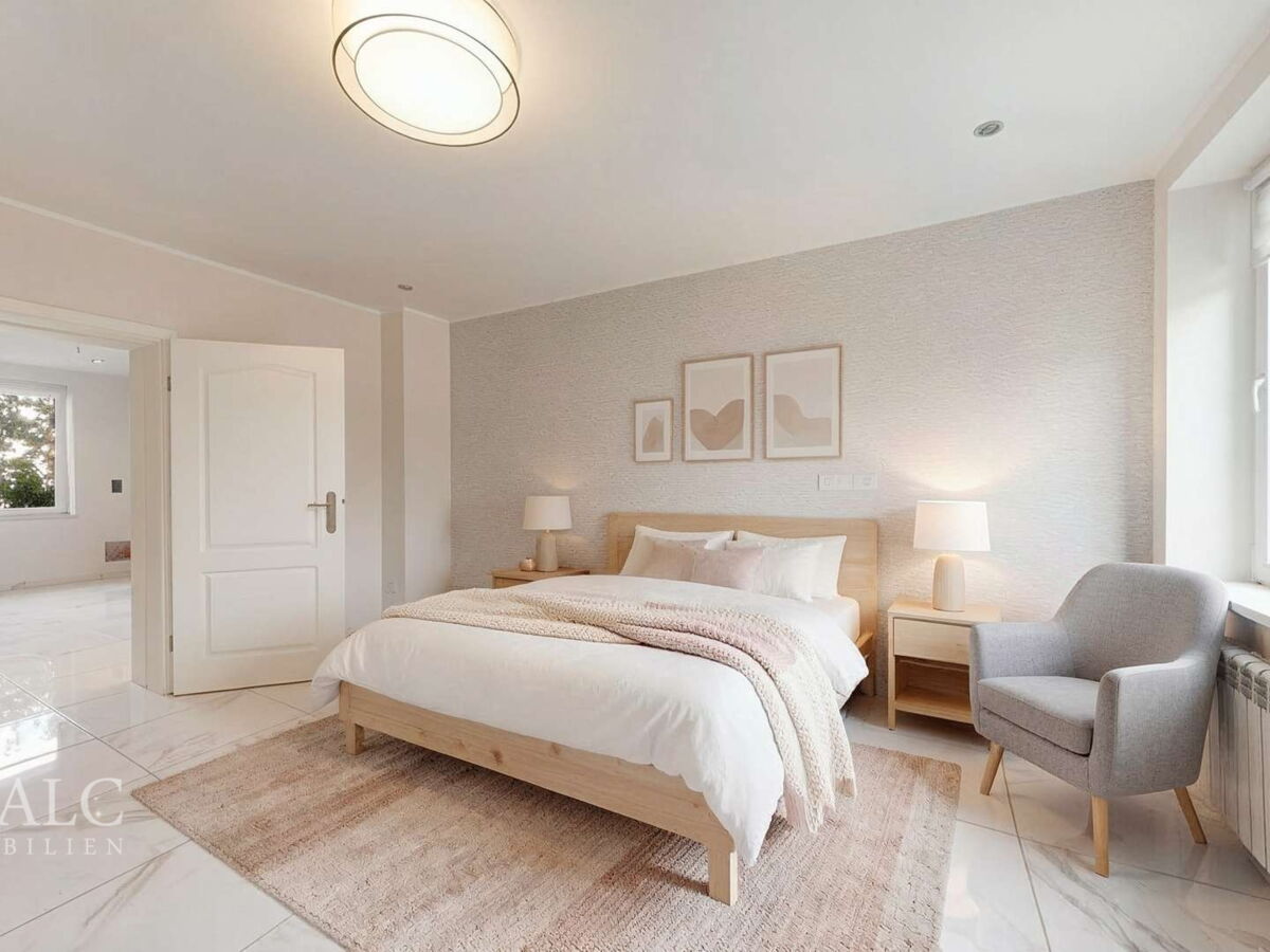 Schlafzimmer - Schlafzimmer, Skandinavisch - (KI generiert)