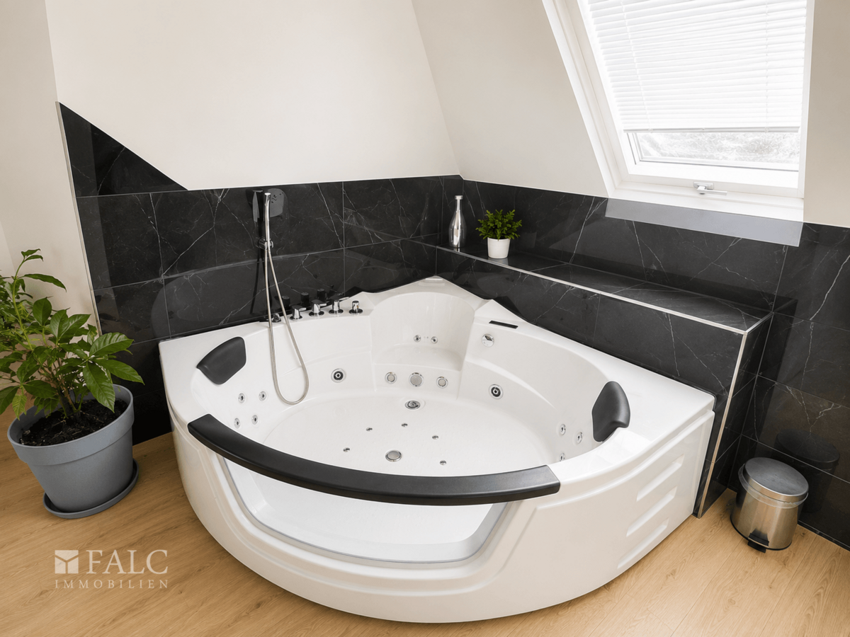 Doppel-Eckbadewanne mit Whirlpoolfunktion