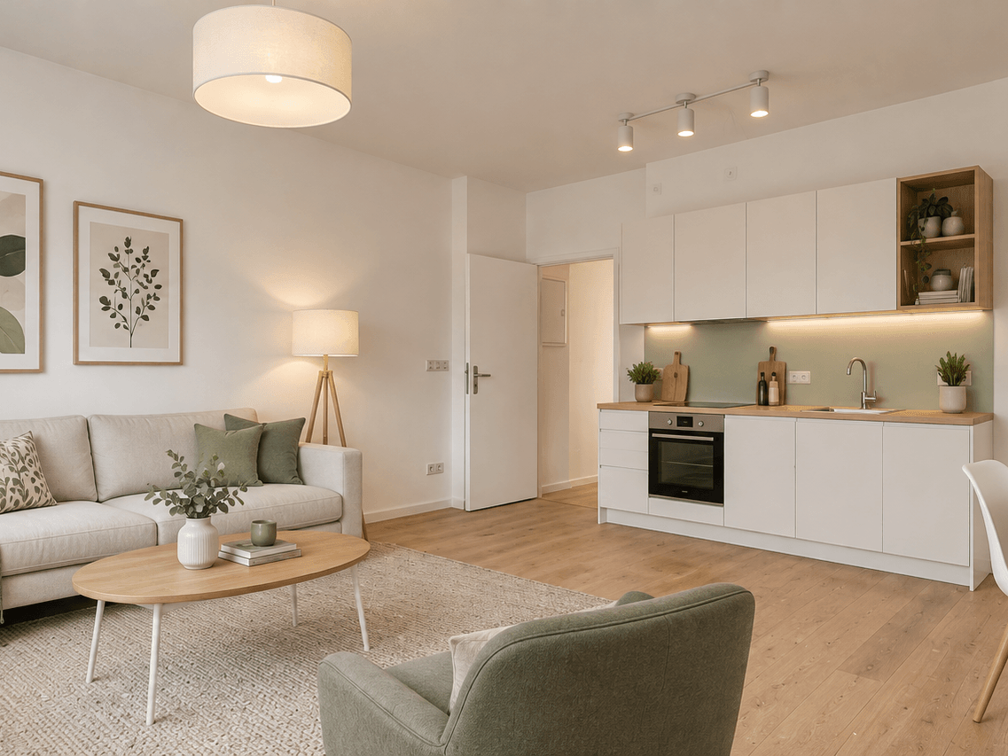 Wohnzimmer mit Küche Bsp.