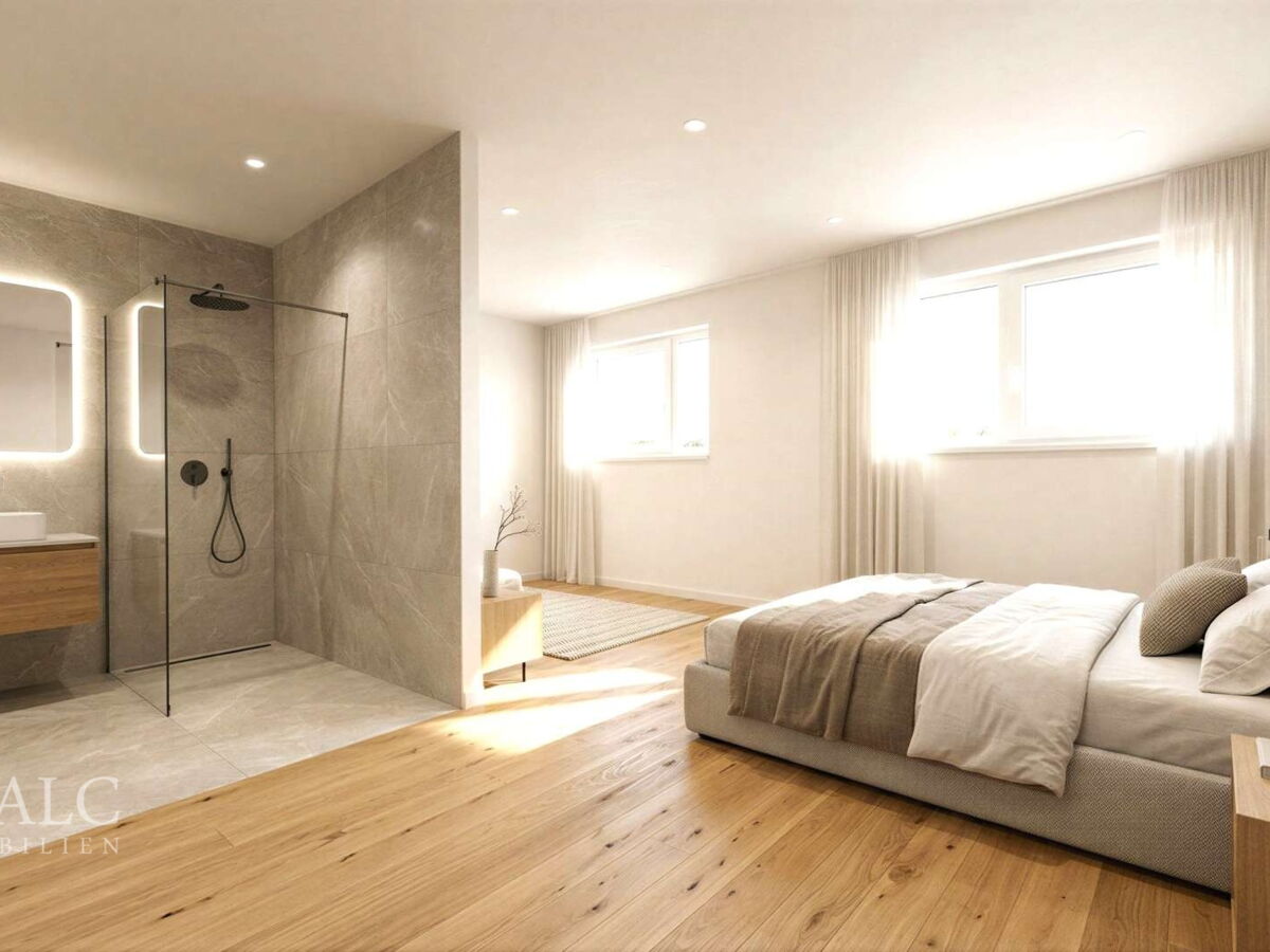 mögl. Schlafzimmer und Bad