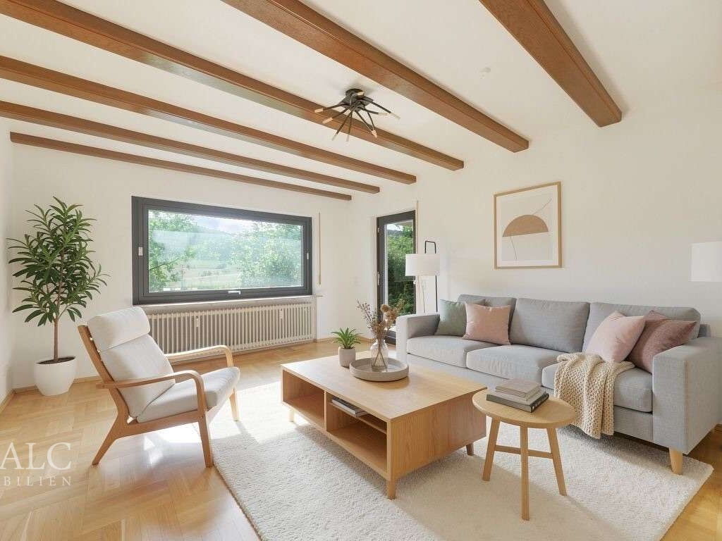Wohnzimmer Erdgeschoss virtuelles Staging