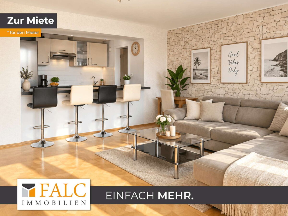 Wohnzimmer mit Küche