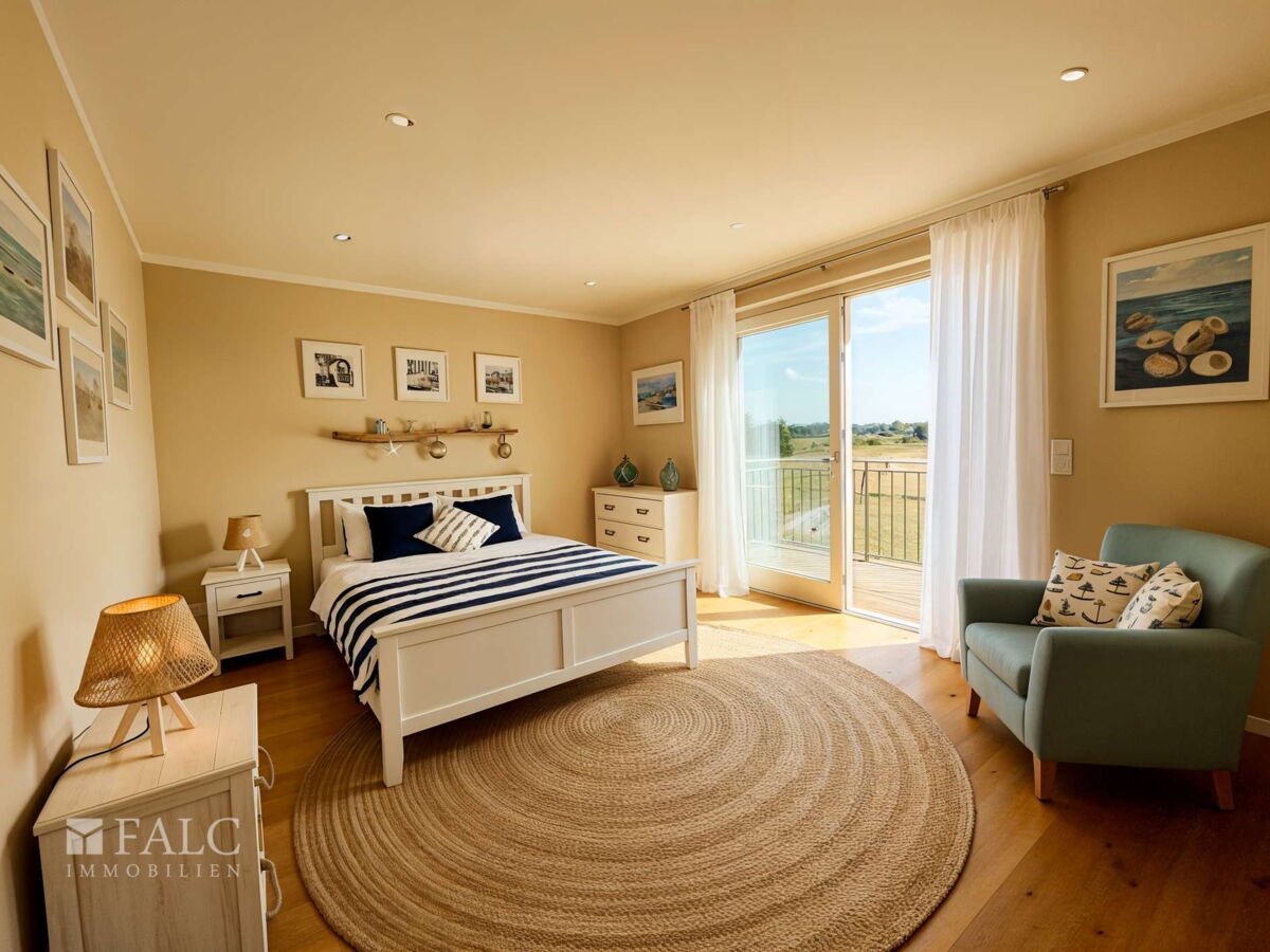 Schlafzimmer mit Balkon - (KI generiert)