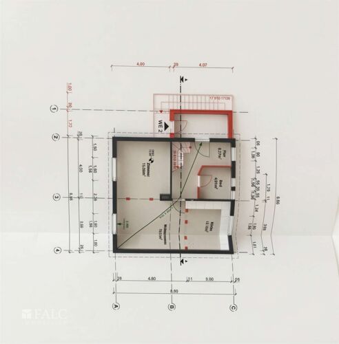 Grundriss Maisonette Wohnung DG - (KI generiert)