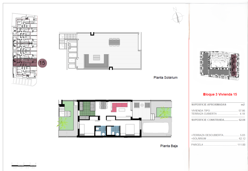 Grundriss von Block 3 Villa 15