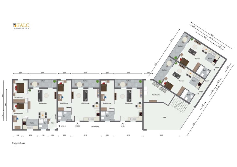 Grundriss Erdgeschoss 10 WE