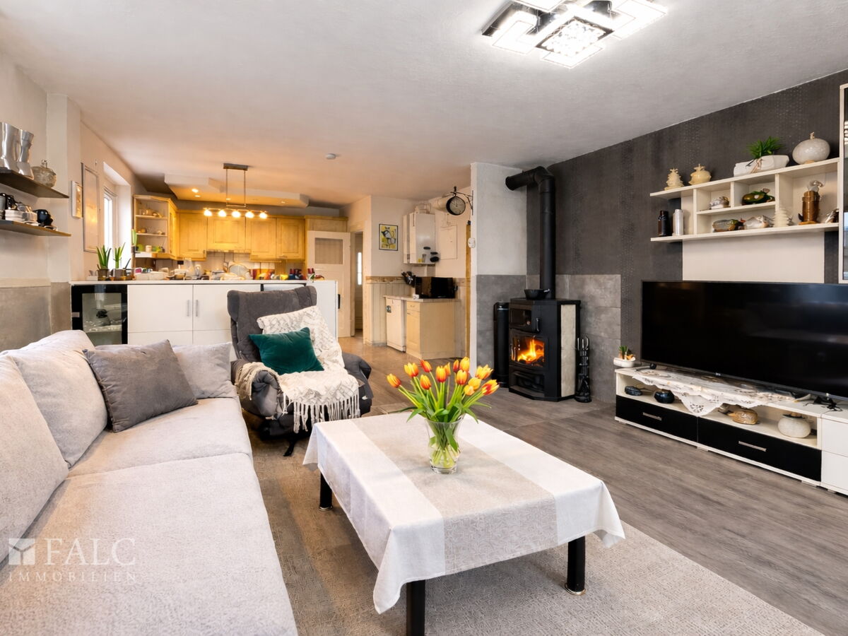 Wohnzimmer mit Kaminofen