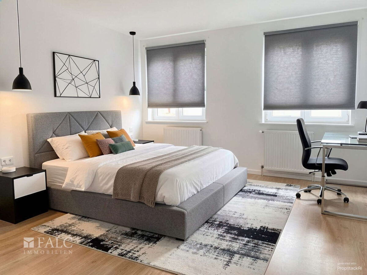 Wohnung 3: 1.OG-Schlafzimmer-KI-modern