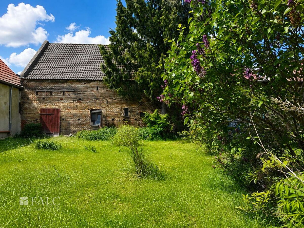 Rückwärtiger Gartenbereich mit Blick auf die Scheune
