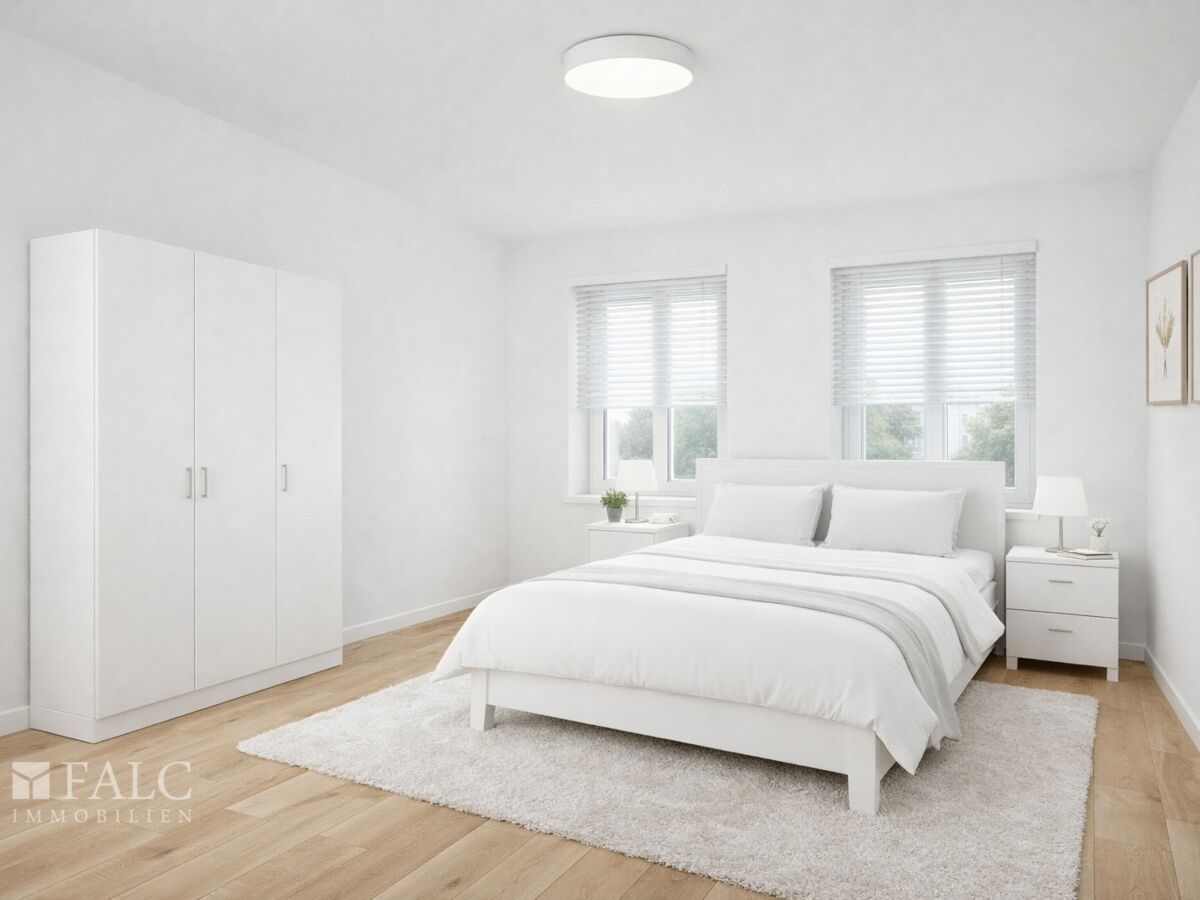 Schlafzimmer - Mögliche Gestaltung nach Renovierung (KI-Visualisierung)