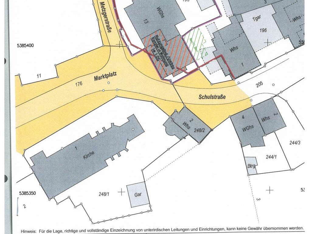 Amtl. Lageplan Marktplatz 13, WIS 