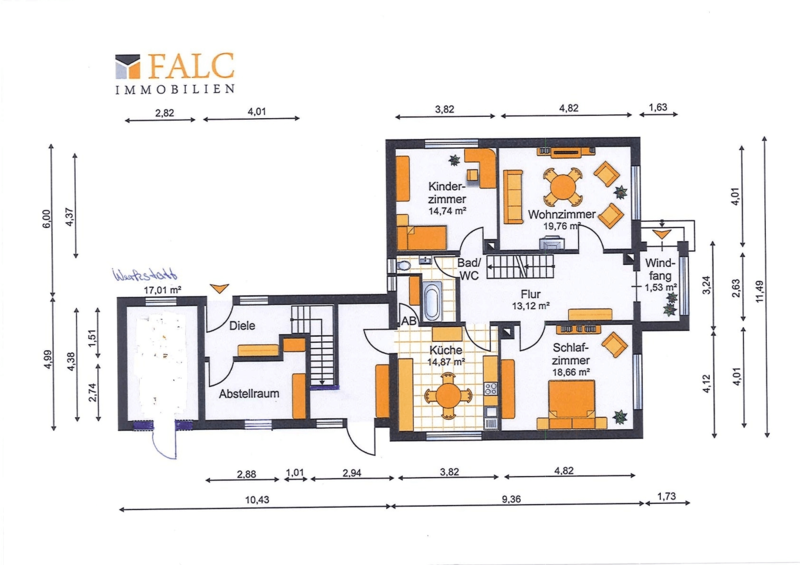 Grundriss EG Immobilie / Einliegerwohnung