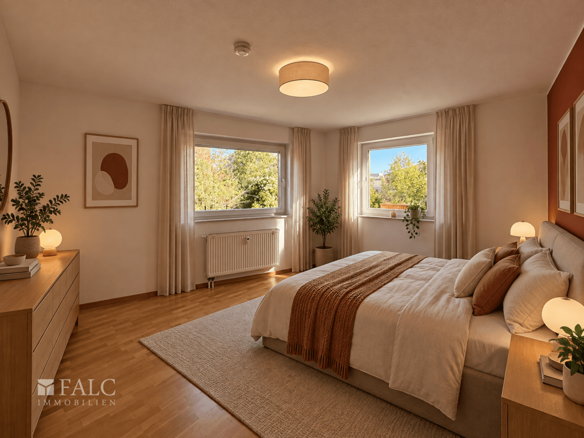 Schlafzimmer möbliert (KI)