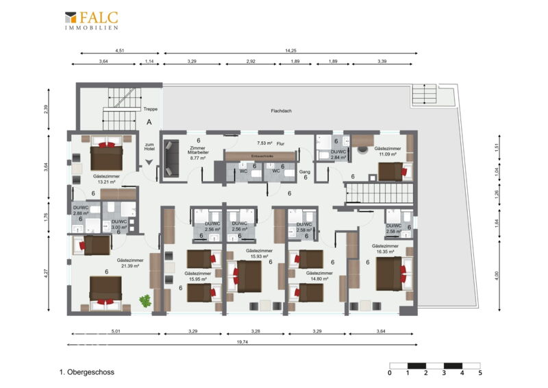 1. Obergeschoss - Hotelanlage