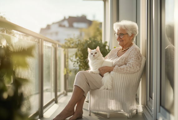 Balkon im Sonnenuntergang