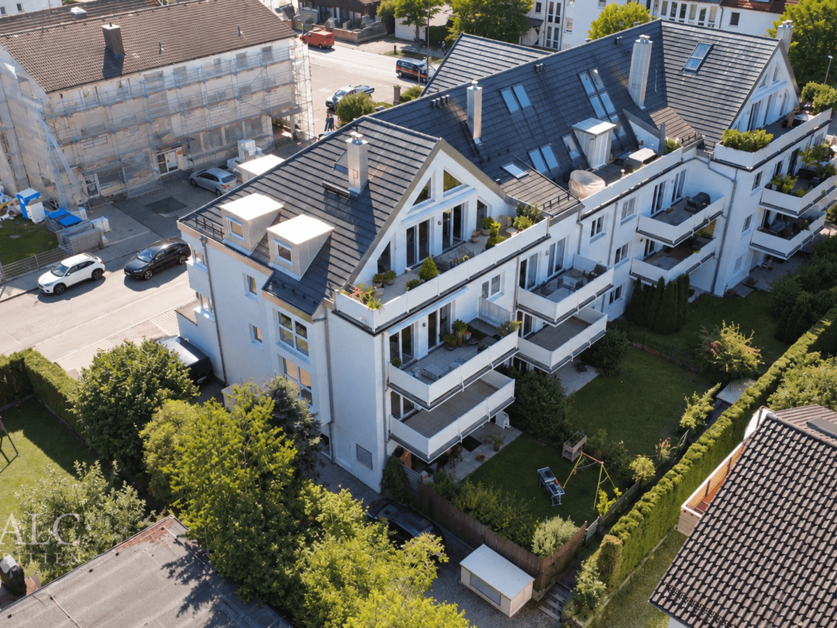 Drohnenansicht Gartenansicht