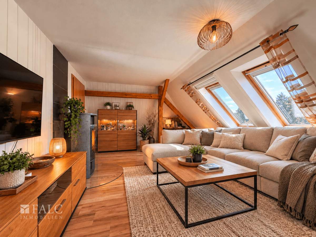 Wohnzimmer Dachgeschoss - Einrichtung digital