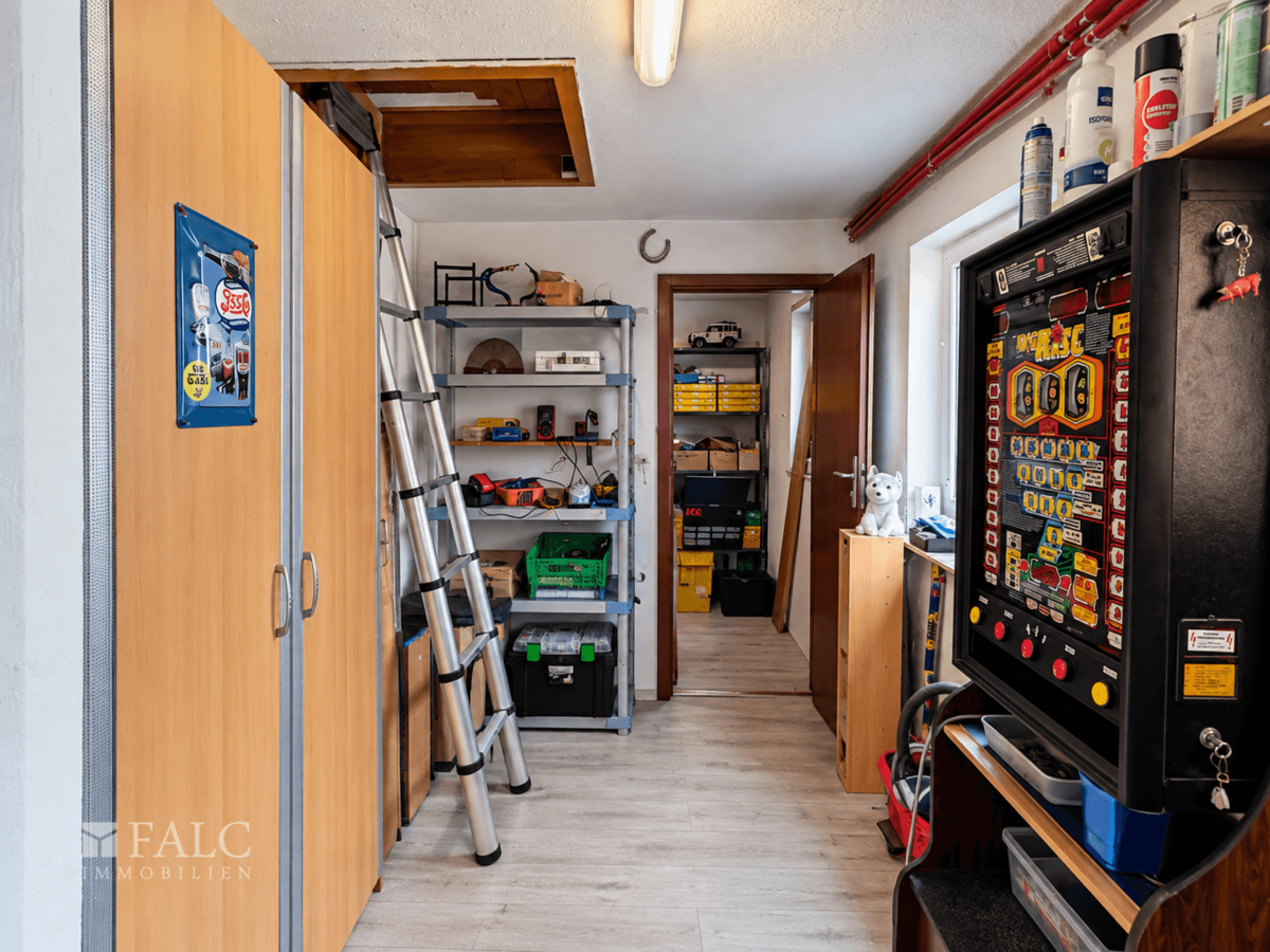 Lagermöglichkeiten im hinteren Teil des Hauses